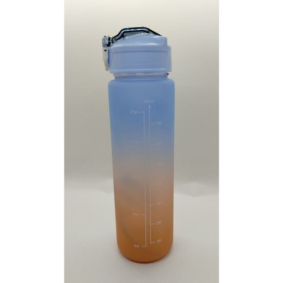27oz Water Bottle with Time Marker and Straw - Motivational Blue Lid - Picture 2 of 3